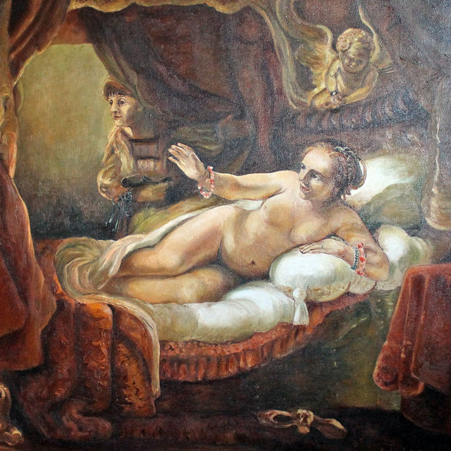 Danaé (inspirace Rembrandt) | Olej na plátně | 140x125 cm | 2017