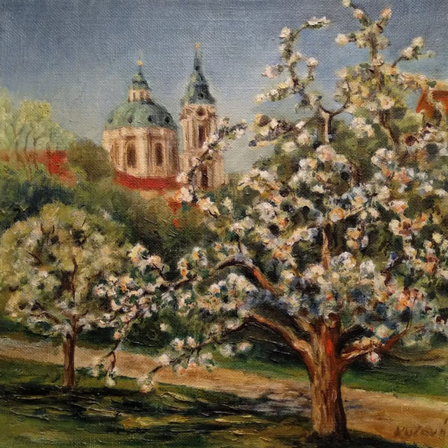 Pražské jaro | Olej na plátně | 30x30 cm | 2019