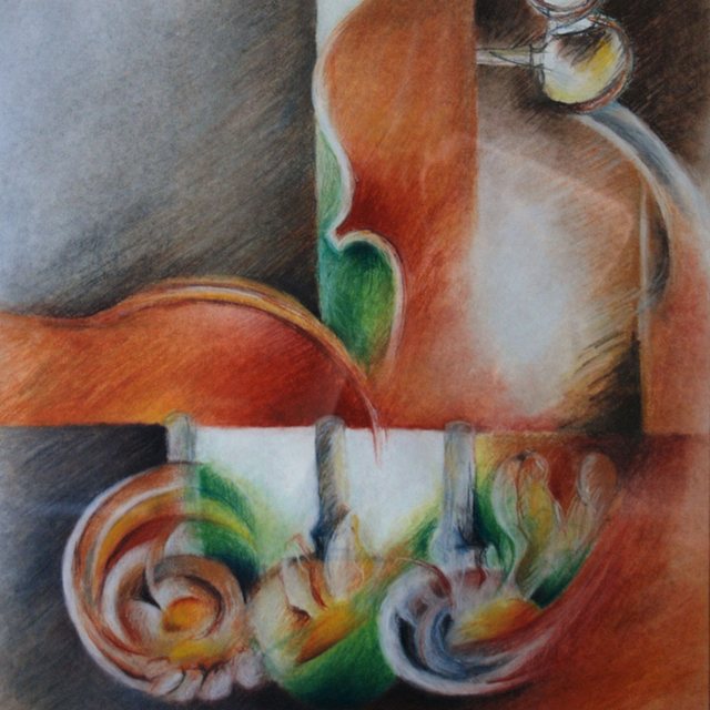 Housle | Pastel na papíře