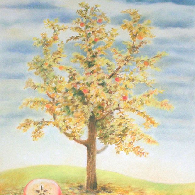 Podzimní jabloň | Pastel na papíře