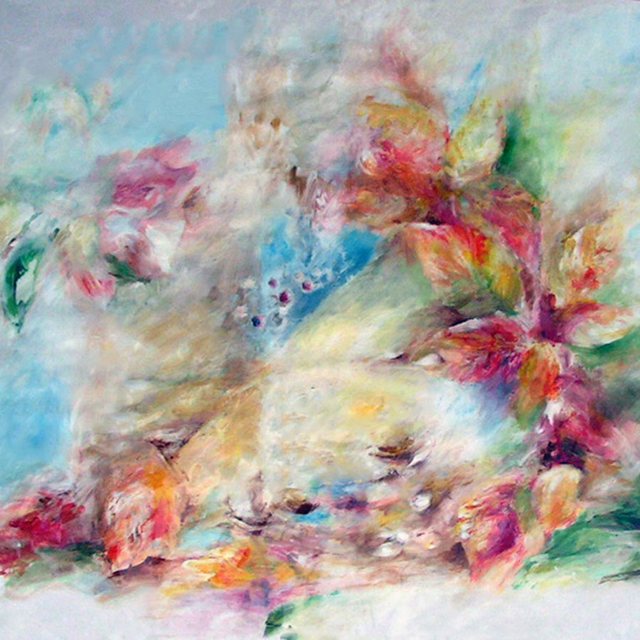 Abstrakce květiny | Tempera na papíře